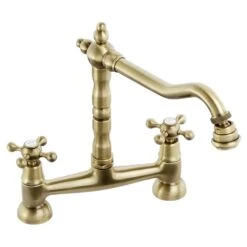 Abode Melford Bridge Kitchen Mixer Tap Antique Brass