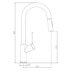 Abode Virtue Nero Kitchen Mixer Tap With Pull Out Chrome -Home Bathroom abode at1244 4