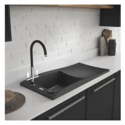 Abode Swich Diverter Valve Round With Classic Filter Matt Black -Home Bathroom abode at2106 2