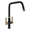 Abode Hex Monobloc Kitchen Mixer Antique Brass & Matt Black -Home Bathroom abode at2179