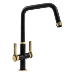 Abode Hex Monobloc Kitchen Mixer Antique Brass & Matt Black