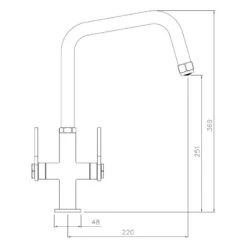 Abode Hex Monobloc Kitchen Mixer Antique Brass & Matt Black 7 Abode Hex Monobloc Kitchen Mixer Antique Brass & Matt Black -Home Bathroom abode at2179 3