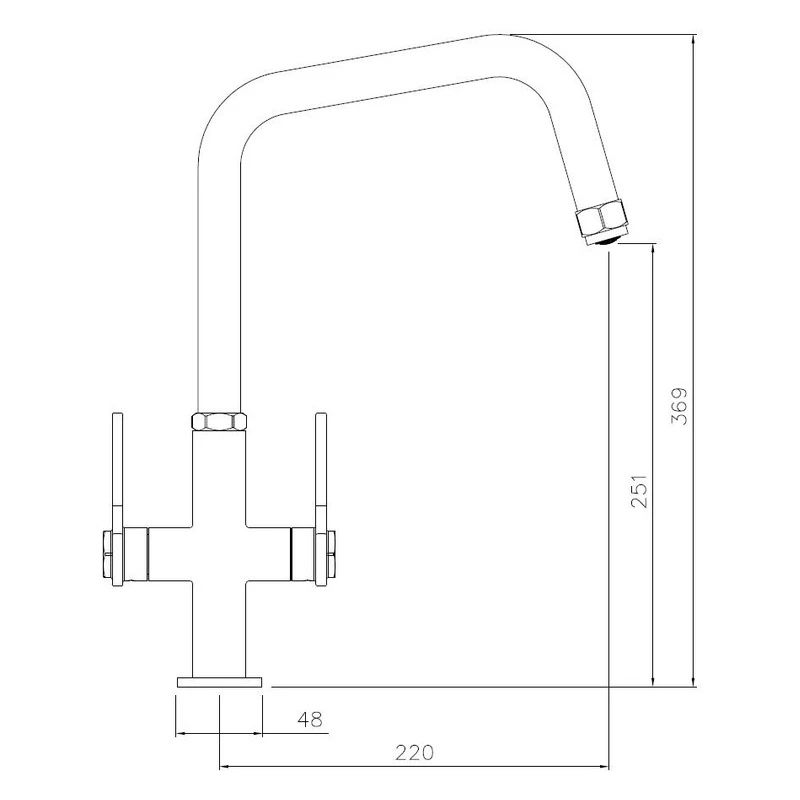 Abode Hex Monobloc Kitchen Mixer Antique Brass & Matt Black 5 Abode Hex Monobloc Kitchen Mixer Antique Brass & Matt Black - Image 3