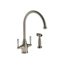 Abode Astbury Dual Lever Mono Sink Mixer With Handspray Pewter