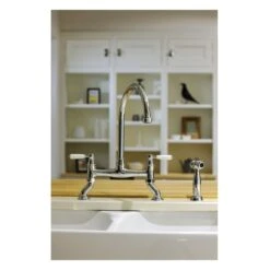 Abode Astbury Bridge Kitchen Mixer Tap With Handspray Pewter -Home Bathroom abode at3011 3