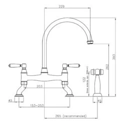 Abode Astbury Bridge Kitchen Mixer Tap With Handspray Pewter -Home Bathroom abode at3011 4