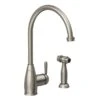 Abode Brompton Single Lever Sink Mixer With Handspray Pewter -Home Bathroom abode at3019