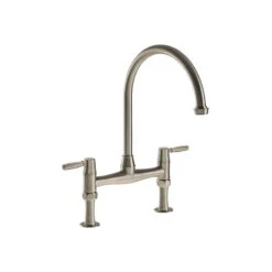 Abode Brompton Dual Lever Bridge Mixer Pewter