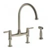 Abode Brompton Dual Lever Bridge Mixer With Handspray Pewter