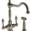 Abode Bayenne Dual Lever Mono Sink Mixer With Handspray Pewter -Home Bathroom abode at3027