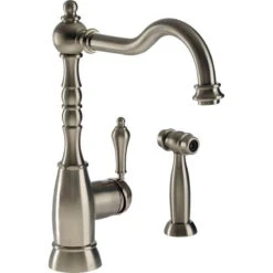 Abode Bayenne Single Lever Mono Sink Mixer With Handspray Pewter