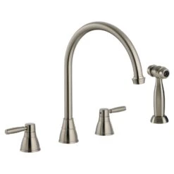 Abode Brompton 3 Part Kitchen Mixer Tap With Handspray Pewter