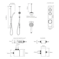 Aqualisa ISystem Smart Exposed With Adjustable & Ceiling Heads (HP/Combi) -Home Bathroom aqualisa isda1evdvfc21 2