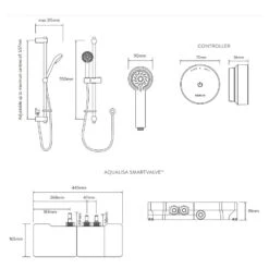 Aqualisa Quartz Blue Smart Shower With Adjustable Head (Gravity Pumped) -Home Bathroom aqualisa qzsba2bv20 2
