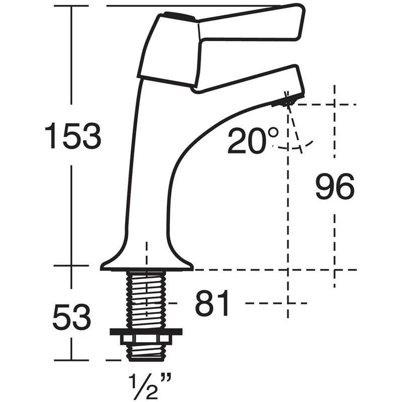 Armitage Shanks Alterna 21 1/2″ High Neck Pillar Taps, Lever 4 Armitage Shanks Alterna 21 1/2″ High Neck Pillar Taps, Lever - Image 2