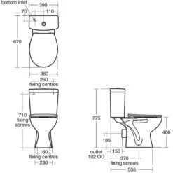 Armitage Shanks Sandringham 21 Close Coupled Toilet, Standard Seat -Home Bathroom armitage shanks e896301 e896601 e131601 2