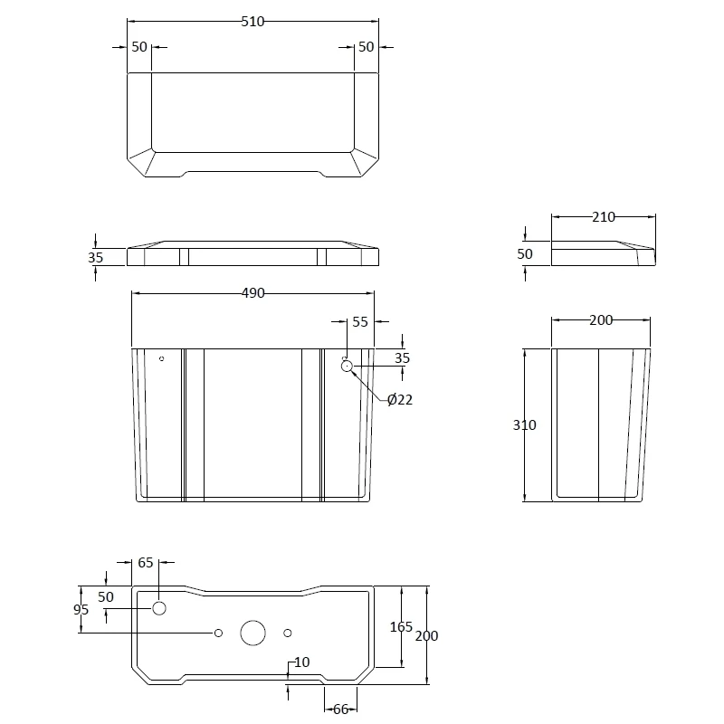 Bayswater Fitzroy Cistern, Ceramic Lever & Fittings 4 Bayswater Fitzroy Cistern, Ceramic Lever & Fittings - Image 2