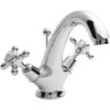 Bayswater White Mono Basin Mixer With Crosshead & Dome Collar -Home Bathroom bayswater bayt205