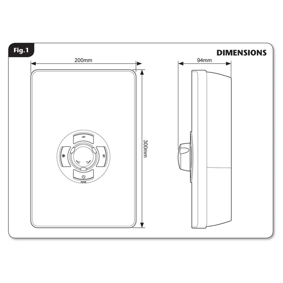 Triton Aspirante 9.5kW Contemporary Electric Shower Black Gloss 5 Triton Aspirante 9.5kW Contemporary Electric Shower Black Gloss - Image 3