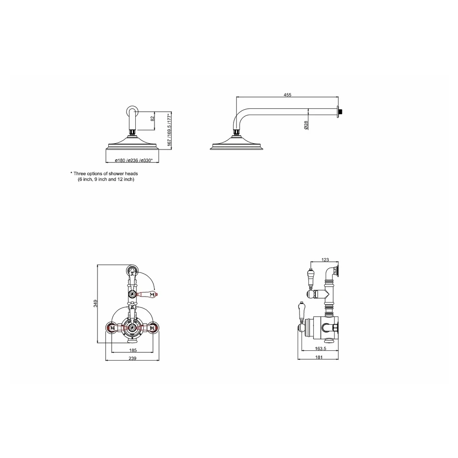 Burlington Stour Exposed Thermostatic Shower With 6″ Rose 4 Burlington Stour Exposed Thermostatic Shower With 6″ Rose - Image 2