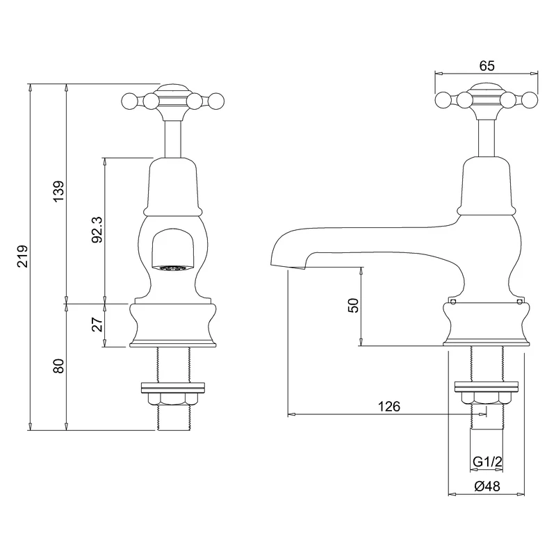 Burlington Birkenhead Regent Basin Taps 5″ 4 Burlington Birkenhead Regent Basin Taps 5″ - Image 2