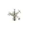 Burlington Claremont Regent Basin Mixer, Pop-Up Waste, Nickel/White -Home Bathroom burlington clr4qtnkl