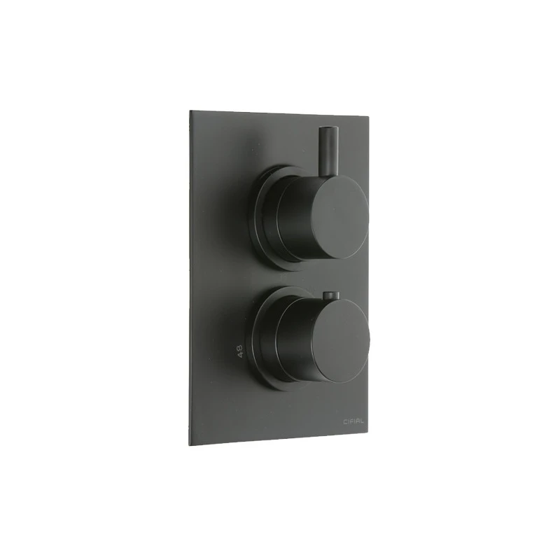Cifial Black Thermostatic Valve, 1 Outlet 3 Cifial Black Thermostatic Valve, 1 Outlet