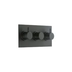 Cifial Black 3 Control Thermostatic Valve, Landscape, 2 Outlets