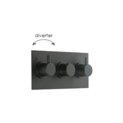 Cifial Black 3 Control Thermostatic Valve, Landscape, 3 Outlets