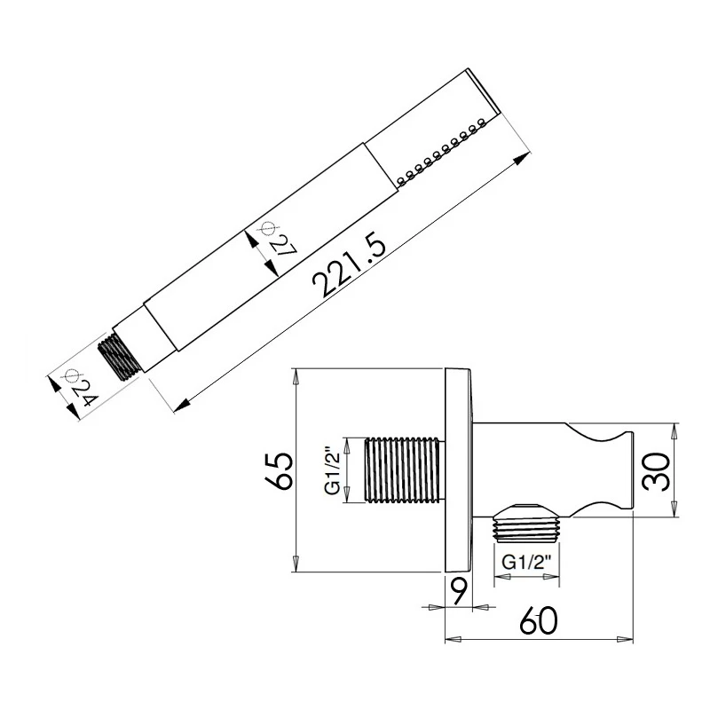 Cifial Tensor 95 Standard Flexi Wall Outlet Kit Chrome 4 Cifial Tensor 95 Standard Flexi Wall Outlet Kit Chrome - Image 2