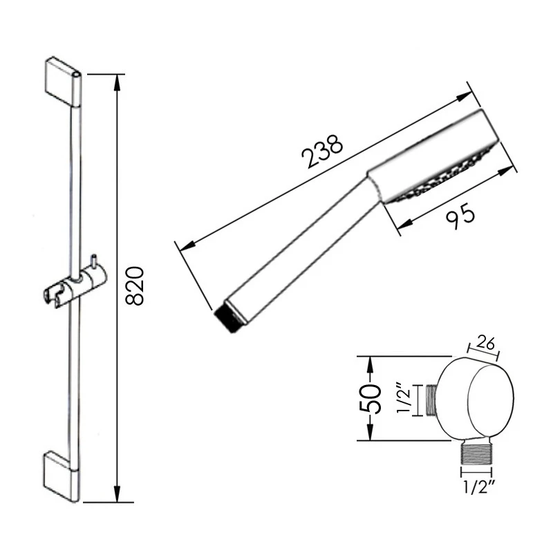 Cifial Tensor 95 Economy Flexi Slider Bar Kit Chrome 4 Cifial Tensor 95 Economy Flexi Slider Bar Kit Chrome - Image 2