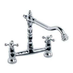 Clearwater Baroc Bridge Mixer With Swivel Spout Brushed Nickel