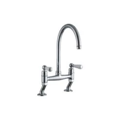 Clearwater Dephini Bridge Sink Mixer Brushed Nickel
