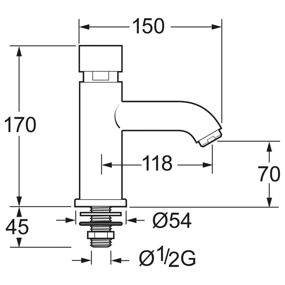 Deva Non Concussive Vision Self Closing Basin Tap 4 Deva Non Concussive Vision Self Closing Basin Tap - Image 2