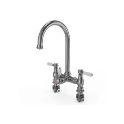 Ellsi 3 In 1 Traditional Bridge Hot Water Kitchen Mixer Chrome/White