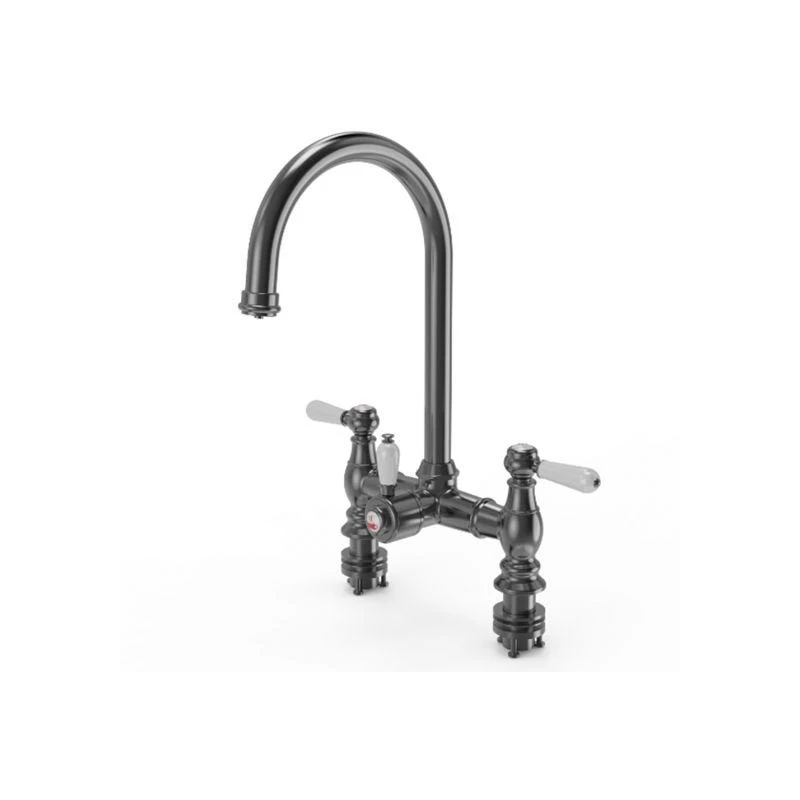 Ellsi 3 In 1 Traditional Bridge Hot Water Kitchen Mixer Gun Metal/White 3 Ellsi 3 In 1 Traditional Bridge Hot Water Kitchen Mixer Gun Metal/White