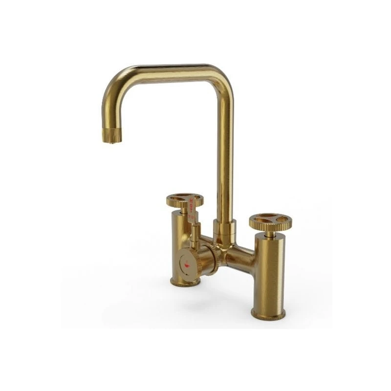 Ellsi 3 In 1 Industrial Bridge Hot Water Kitchen Sink Mixer Brushed Gold 3 Ellsi 3 In 1 Industrial Bridge Hot Water Kitchen Sink Mixer Brushed Gold