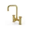 Ellsi 3 In 1 Industrial Bridge Hot Water Kitchen Sink Mixer Brushed Brass -Home Bathroom ellsi pdt 000256 215 52