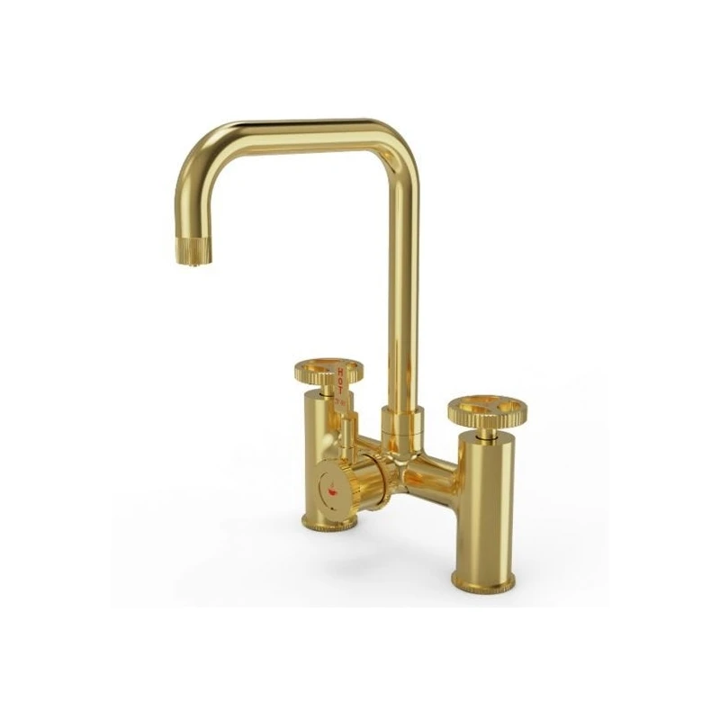 Ellsi 3 In 1 Industrial Bridge Hot Water Kitchen Sink Mixer Brushed Brass 3 Ellsi 3 In 1 Industrial Bridge Hot Water Kitchen Sink Mixer Brushed Brass