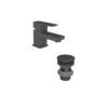 Essential Paron Mini Basin Mixer With Click Waste Matt Black -Home Bathroom essential et1109