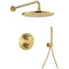 Flova Levo Thermostatic 2 Way Shower Set Round Brushed Brass 2 Flova Levo Thermostatic 2 Way Shower Set Round Brushed Brass -Home Bathroom flova bb lvt2wpk1 ro