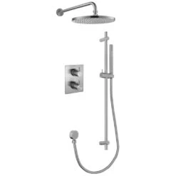 Flova Levo 2 Way Shower Set Square Brushed Nickel