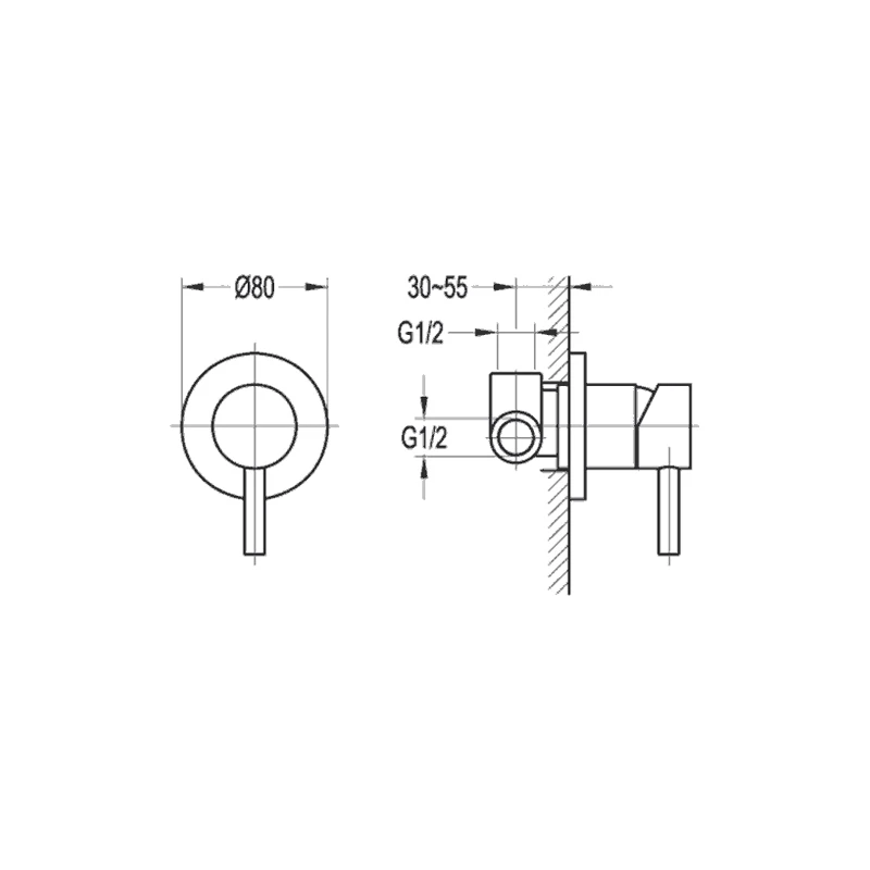 Flova Levo Manual Shower Mixer With Dual Outlet Round Backplate 4 Flova Levo Manual Shower Mixer With Dual Outlet Round Backplate - Image 2