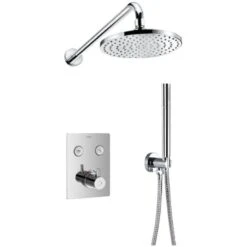 Flova Levo Thermostatic 2 Outlet Shower Set Square