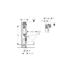 Geberit Duofix Frame With Omega Cistern 12cm, Height 82cm -Home Bathroom geberit 111004001 3