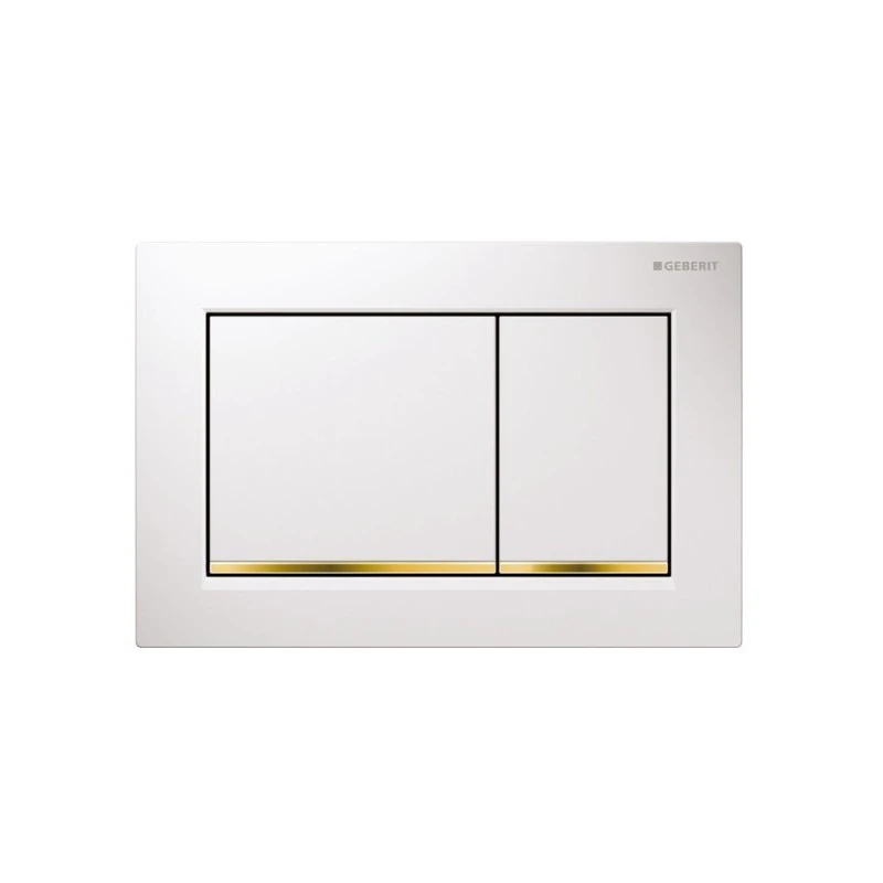 Geberit Omega30 Flush Plate White & Gold 3 Geberit Omega30 Flush Plate White & Gold