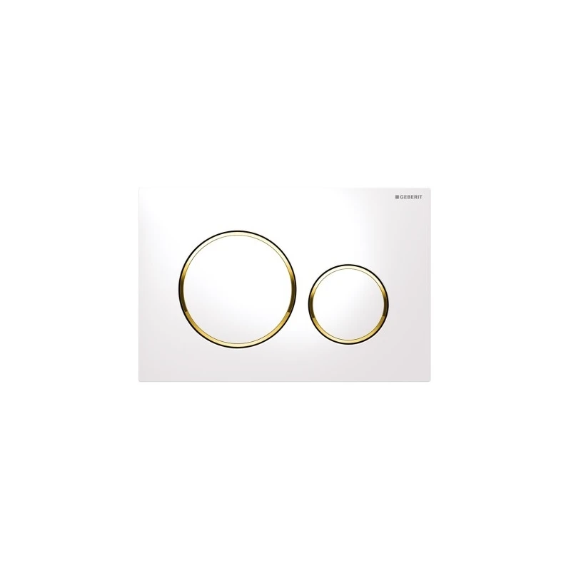 Geberit Sigma20 Dual Flush Plate White/Gold-Plated/White 3 Geberit Sigma20 Dual Flush Plate White/Gold-Plated/White