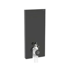 Geberit Monolith For Floor-Standing WC 114cm Black Glass/Black Chrome
