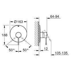 Grohe Essence Shower Mixer Trim 19286 Supersteel -Home Bathroom grohe 19286dc1 2