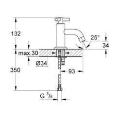Grohe Atrio Basin Pillar Tap (Single) 20021 -Home Bathroom grohe 20021000 2
